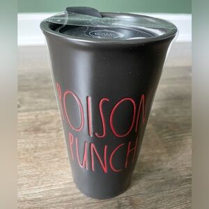 RAE DUNN Tumbler Travel Mug Poison Punch HALLOWEEN Spooky Black With Top NEW